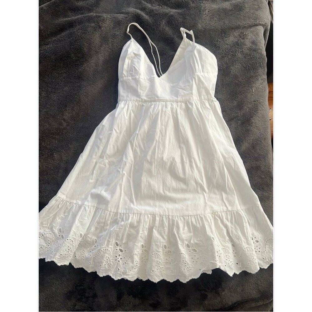 Zara White eyelet embroidered dress XLARGE XL Women’s NWT - Picture 10 of 11